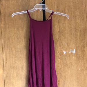 maroon later neck tank top